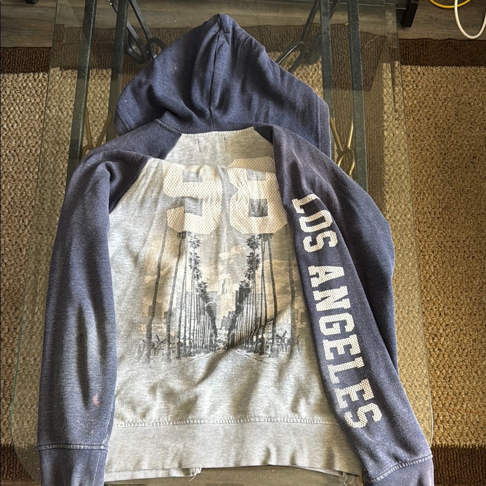 Ya Los Angeles Blue and Gray Trench Coat